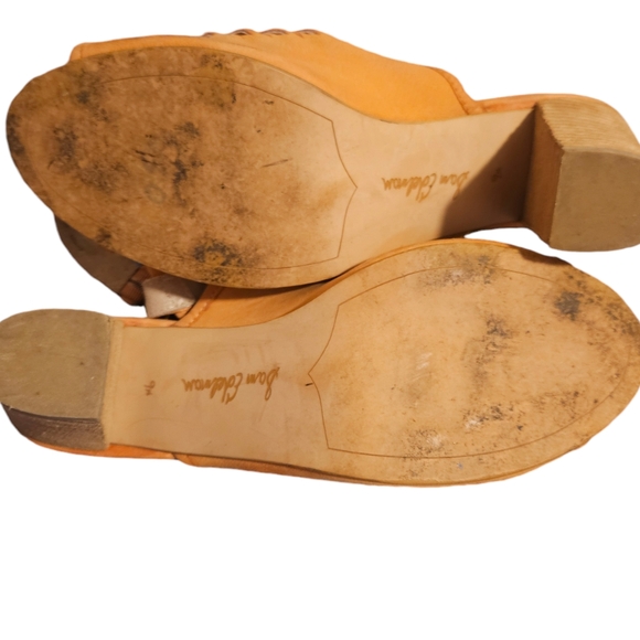 Sam Edelman | Holly | Leather Orange woven peep toe with wooden block heel - Picture 3 of 7